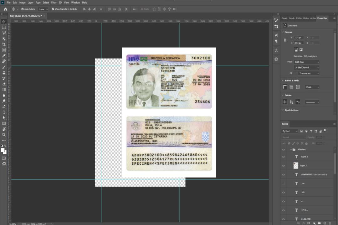 Permis de séjour en Croatie template